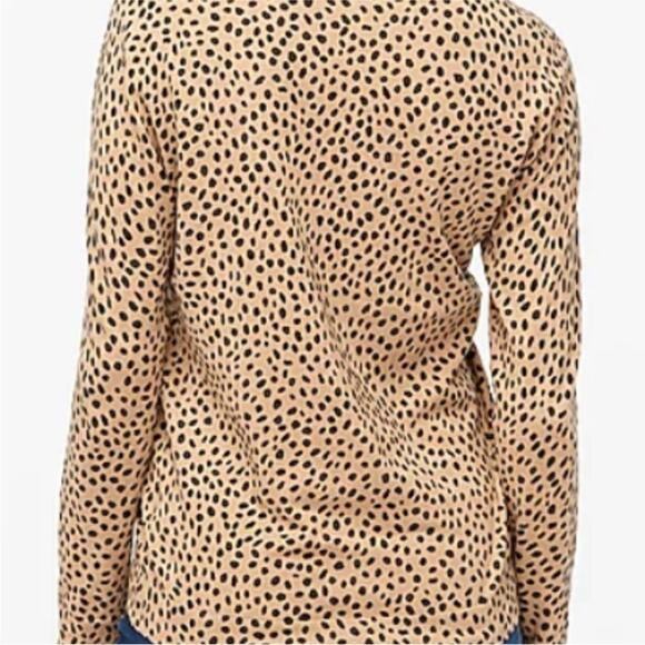 J Crew Cheetah Teddie Sweater AZ889 NWT Tan Black 2023 Size XS Animal Print - Picture 3 of 14